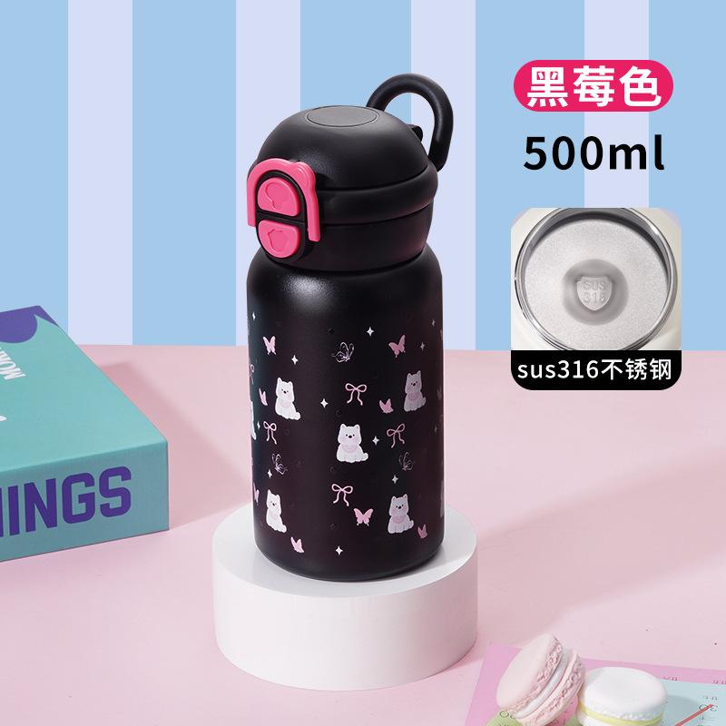 Stainless steel high value light luxury high sense straw cup student gift water cup