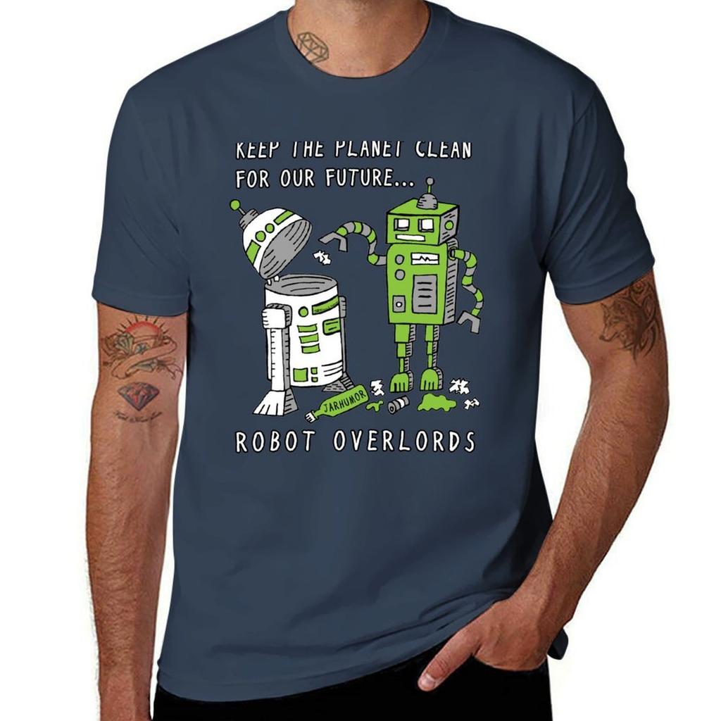 Robot Earth TShirt Comfortable Workout Short Sleeve Shirt
