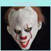 Movie It Terror Clown Latex Headset Mask Event Props For Christmas Halloween And