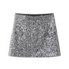 2026 Spring Fashion High-Waisted Sequin A-line Short Skirt for Women
