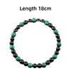 Geometric Green Malachite Stone Bracelet 6mm Black Tourmaline Beads Bracelet  Meditation Jewelry