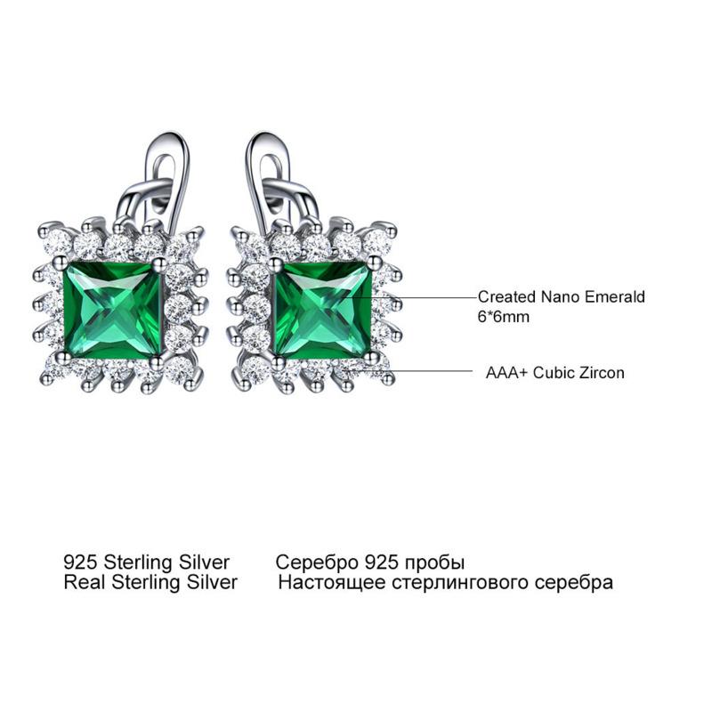 Gica Gem 925 Sterling Silber grünes Quadrat Vintage heißer Verkauf Ohrstecker für Frauen feines Temperament hochwertiger Schmuck Geschenk zum Muttertag