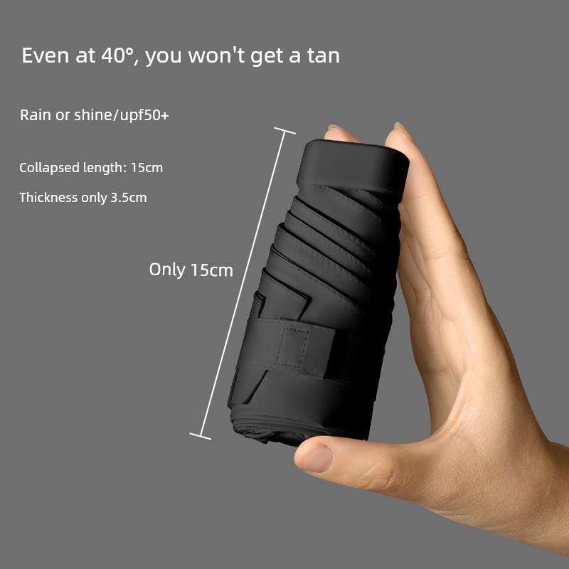 Umbrella for Women, Compact and Portable, Dual-Use for Sun and Rain, Sun Protection and Uv Protection, 40% off Foldable Ultra-Light Card-Sized
