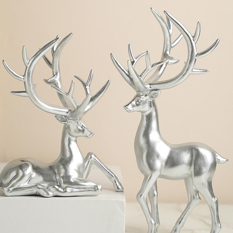 Elegante Harz-Rentier-Skulpturen Hirschfigur Perfekt zum Hinzufügen von künstlerischem Flair zu Räumen Elegante Wohnzimmer-Dekorationen