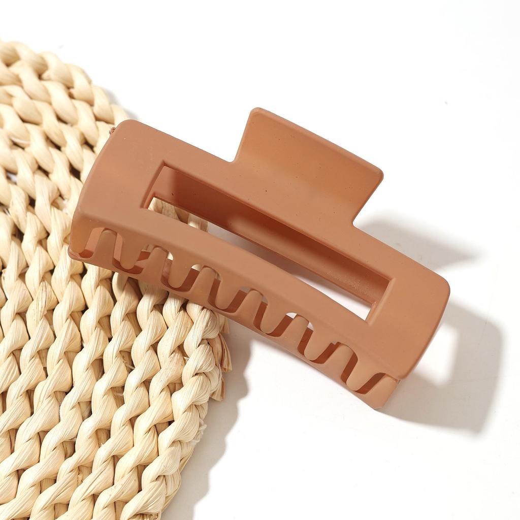 Large Coffee Frosted Hair Claw for High Ponytail and Back of Head Styling