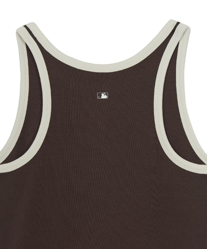 Emelbi Women'S Basic Ringer Ribbed Sleeveless Dress Bos (D.Brown)