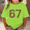 6 7 Six Seven Leopard Creative Print Tshirt Soft Breathable for Daily Outdoor Casual Wear Funny Gift Cotton Tee Girl Clothing