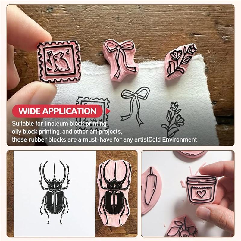 For DIY Stamp Carving Tools Rubber Stamp Making Kit Best Linoleum Block Kit Rubber Stamp Carving Block Complete Crafting Set