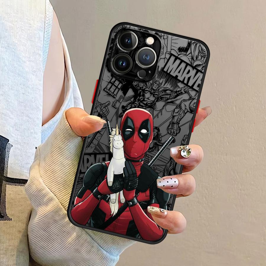 Phone Case for iPhone SE 11 Pro Max 16 Pro XR XS X 15 Pro Max 14 13 Pro 12 Mini 7 8 SE 6s 16e TPU Cover Marvel Deadpool