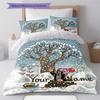 Mole Garden Custom Name Pattern Bedding Quilt Set Quilt Cover Pillowcase Home Birthday Gift(1 * Duvet Cover + 2 * Pillowcase, Without Core)