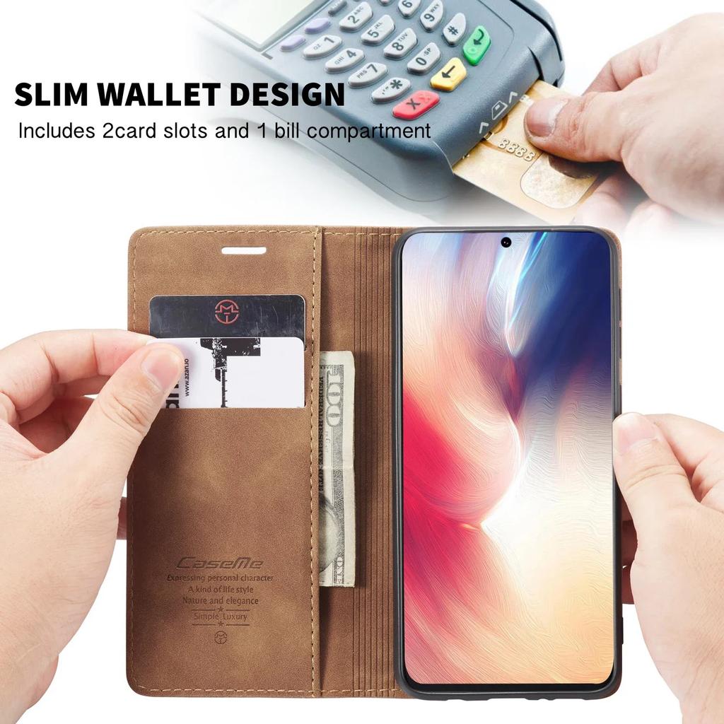 Custodia Magnetica in Pelle Business per Samsung Galaxy S25 Ultra S24 S23 S22 Plus A16 A26 A36 A56 A15 A34 A54 A55 A35 Copertina a Libro Flip