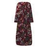 Women Vintage Casual Floral Printed Loose Dress Kaftan Long Maxi Shirt With Timeless Design