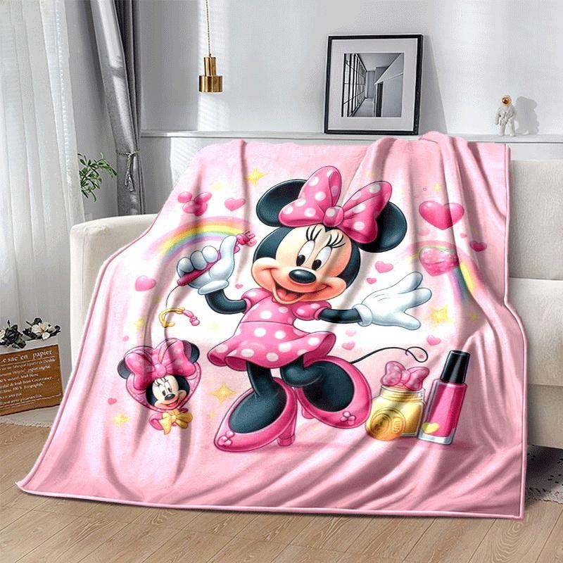 1pc Minnie Printing Blanket - Soft, All-Season Throw for Office Blanket, Car, Travel