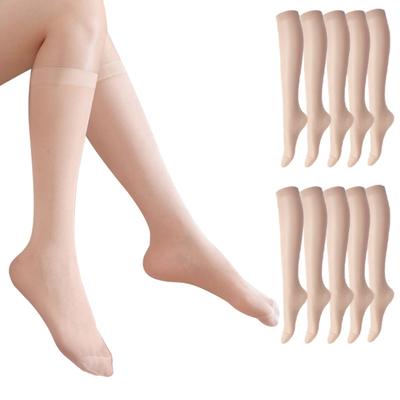 Women's High Elasticity Pantaloon Knee Socks, 10 Pack