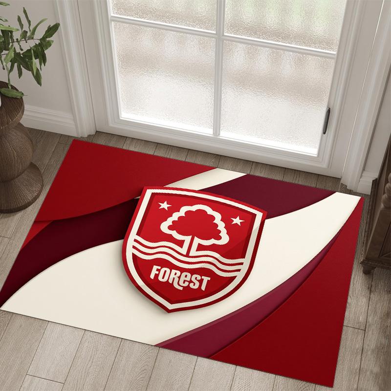 Nottingham Forest Football Design Crystal Velvet Carpet Cozy Non?Slip Printed Rug For Bedroom Living Room Entrance