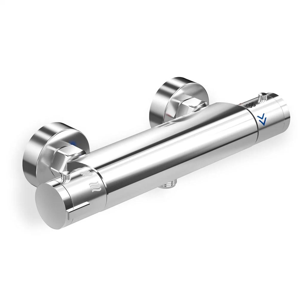 Mitigeur Thermostatique de Douche Chrome Mitigeur de Douche Mural Thermostatique Barrette Mélangeur Eau Chaude et Froide Robinet de Baignoire