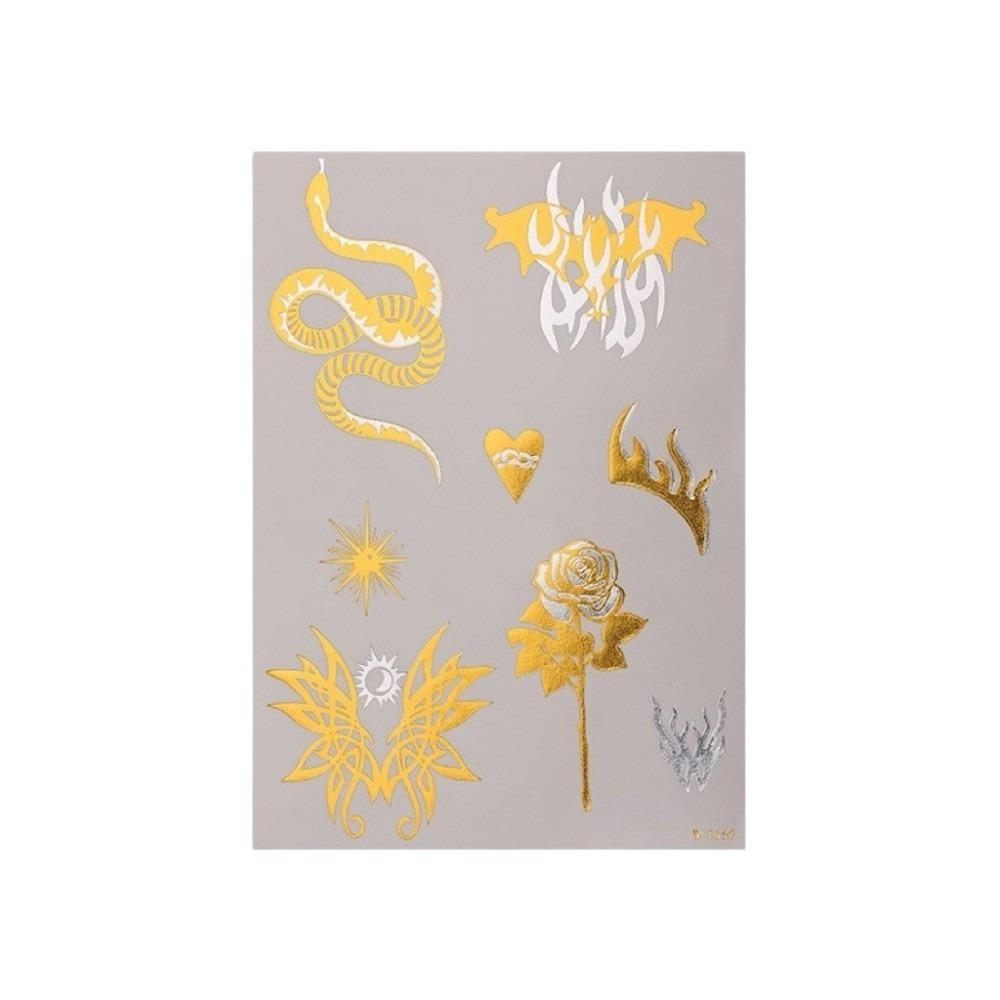 Butterfly Snake Bronzing Henna Tattoo Stickers Mehndi Stickers Body Art Sticker Women/Lady