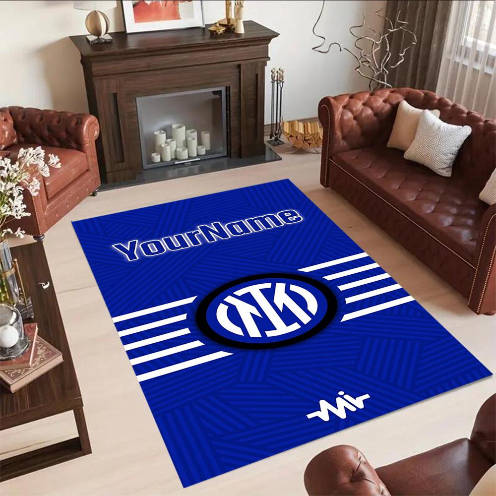 Inter Milan Customize Your Name Floor Rug Office Rug Suitable for Balcony Foyer Dining Room Entryway Antislip Carpet Decorate Offices Spiritual Gift