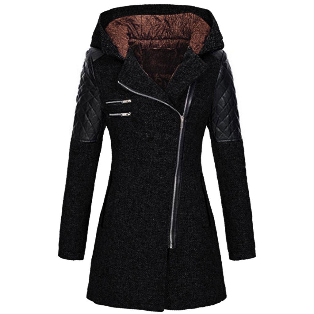 Autumn Winter Hooded Waistline Slim-fit Coat Women Casual Coats Elegant Vintage Fashion Oversized Overcoat
