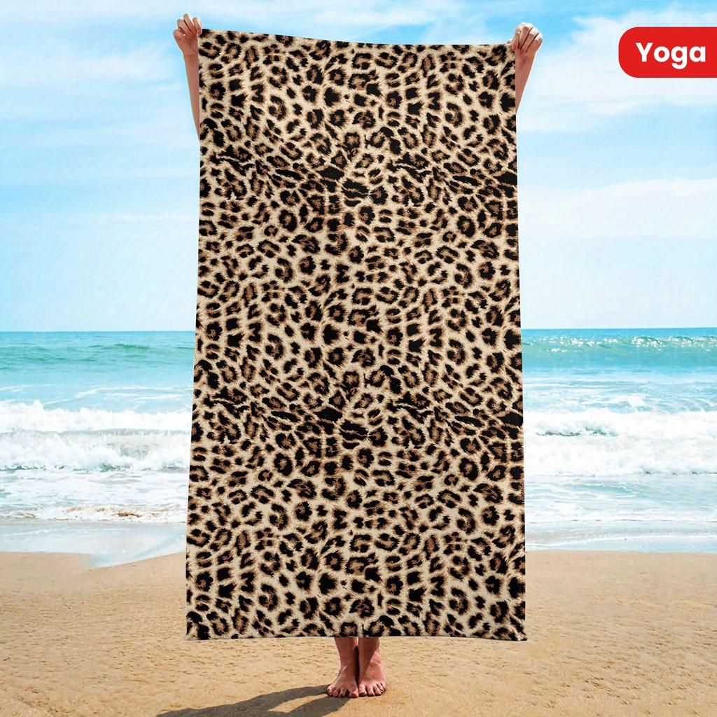 Custom Leopard Print Beach Towel Animal Pattern Quick Dry Microfiber Large Bath Towel For Women Men Summer Beach Pool Party
