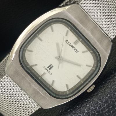 Relógio ALLWYN DE CORDA MANUAL ÍNDIA MASCULINO 6300A VINTAGE COM MOSTRADOR ORIGINAL a704004-1