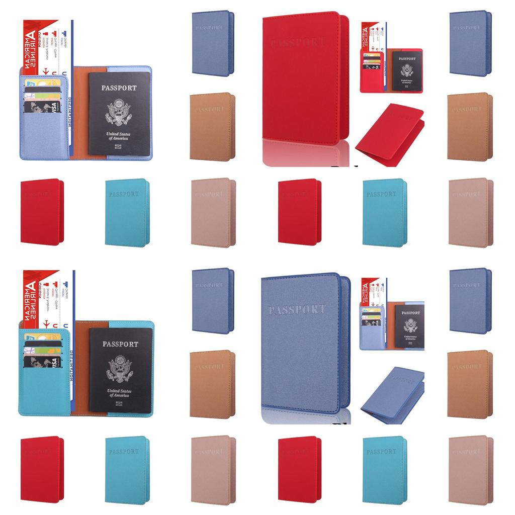 Stilvoller Langlebiger PU-Leder Reisepasshalter Multi-Karten Reisebrieftasche Unisex Reisepasshülle