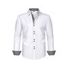Men Contrast Lining Long Sleeve Button Down Dress Shirt
