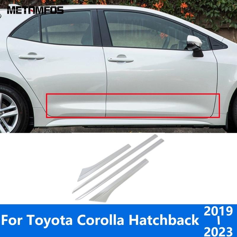 For Toyota Corolla Hatchback -  Chrome Door Side Line Strip Body Skirt Molding Trim Sticker Accessories Car Styling