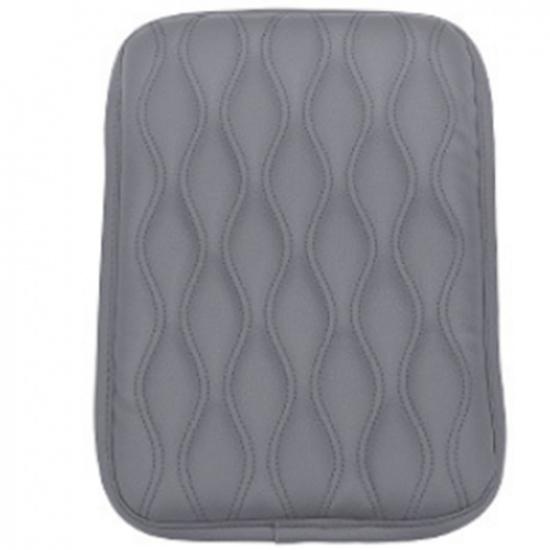 Car Armrest Storage Console Box Top Mat Liner Pad PU Leather Cover Cushion Gray