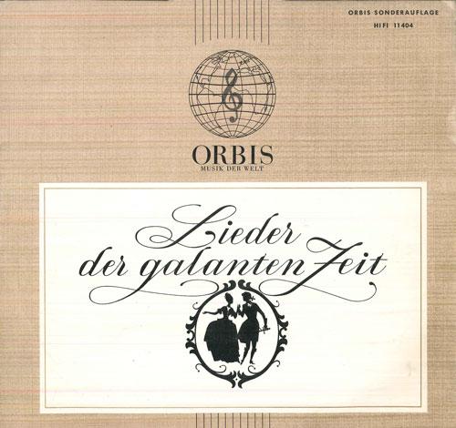 

LP Record HERBERT BRAUER, FRITZ LEHAN, IRENE - Lieder Der Galanten Zeit HIFI11404 ORBIS Germany Classical Used