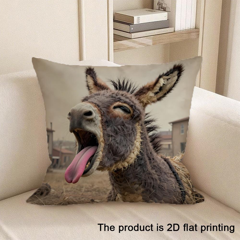 1Pc Cute Animal 2D Flat Printing Pillowcases Sofa Cushion Cover Home Bedroom Room Decoration