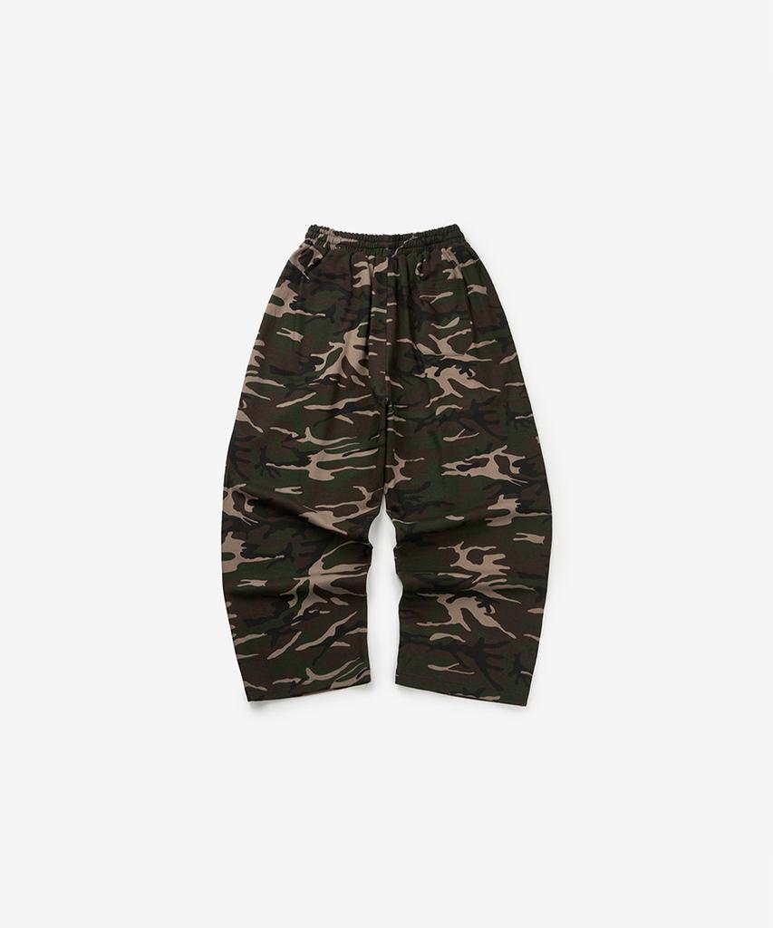 Leubase Old School Double-Pleated Wide Terry Pants_Green Camo