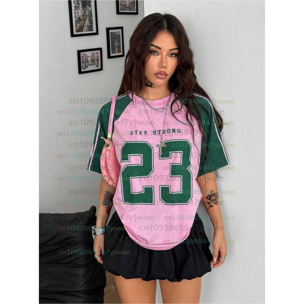 Women s street fashion short sleeved T-shirt with printed pattern T-shirt XS