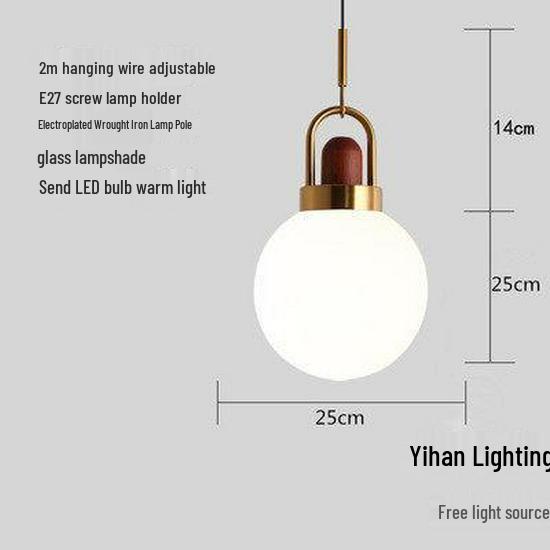 Nordic Modern Pendant Light – Minimalist Glass Fixture for Coffee Shops, Bedside, Bar Counters