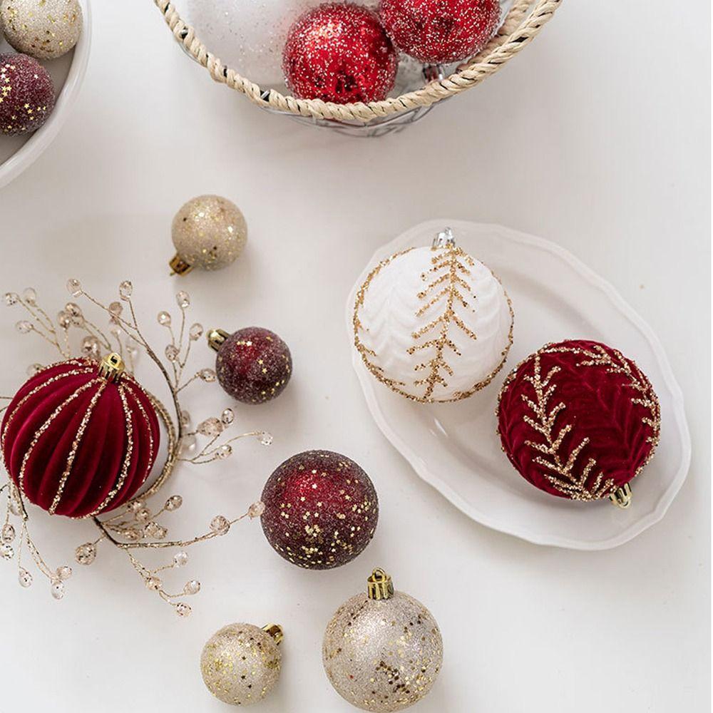6/12pcs Delicate Christmas Ball Set 4/6/8cm Hanging Ornament Christmas Tree Pendant  New Year