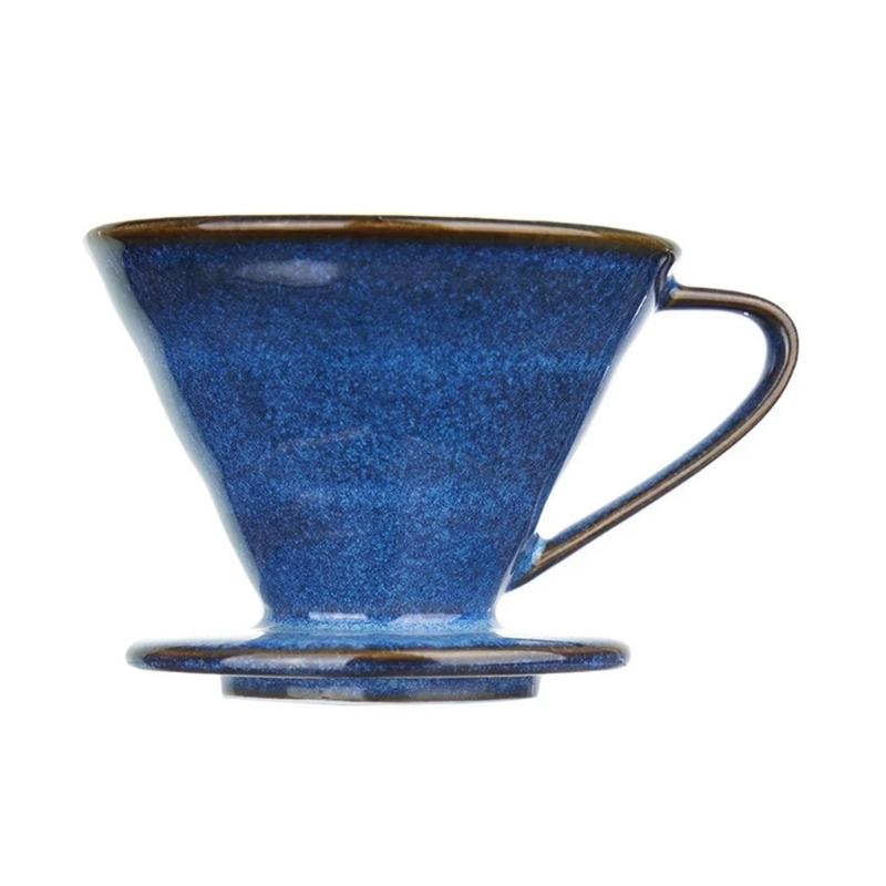 

Artisanal Ceramic Coffee Filter Cup With Smooth Blue Glazed Precise Filtration Designs For Rich Flavor L