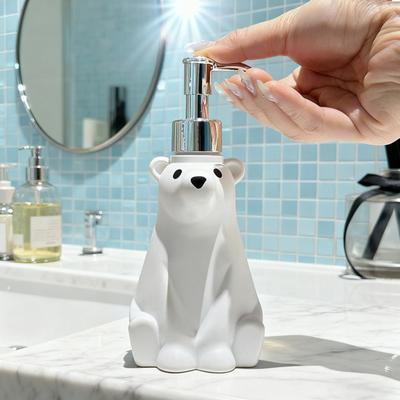 Soap Dispenser Hand Dish Soap Pump Bottle Polar Bear Design Holiday Hand Soap Dispenser Kitchen Countertop Decoration