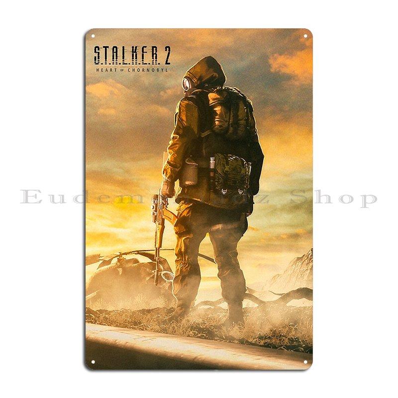 Сталкер Чернобыль Сталкер Игровой Арт Сталкер 2 FPS Видеоигра Металлическая Табличка Кино Настенная Табличка Кухня Печать Жестяная Вывеска Постер 20x30cm（7.8x11.8inch）