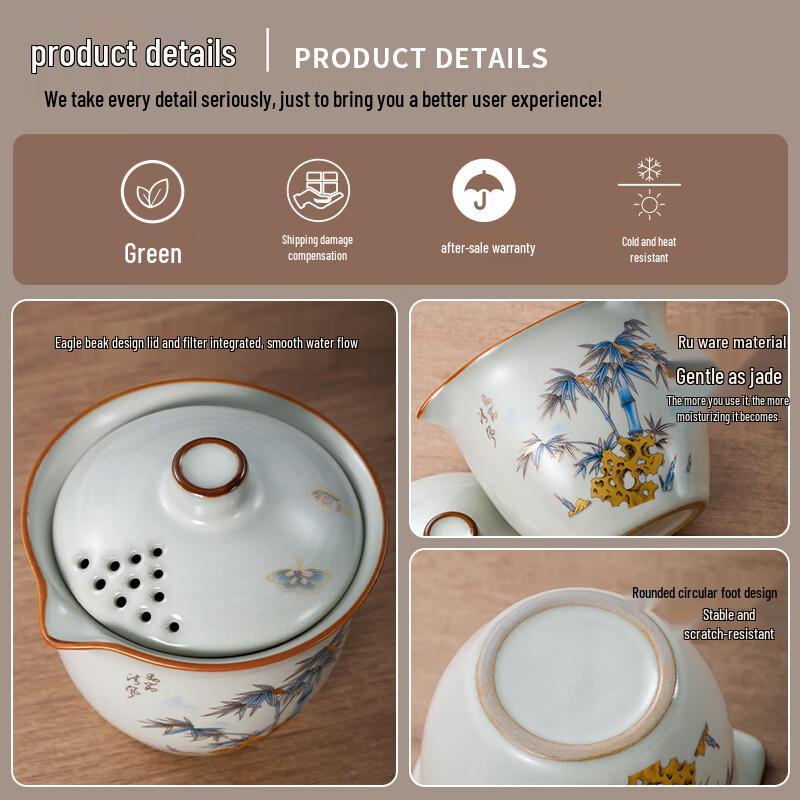 Portable Ceramic & Glass Travel Tea Set