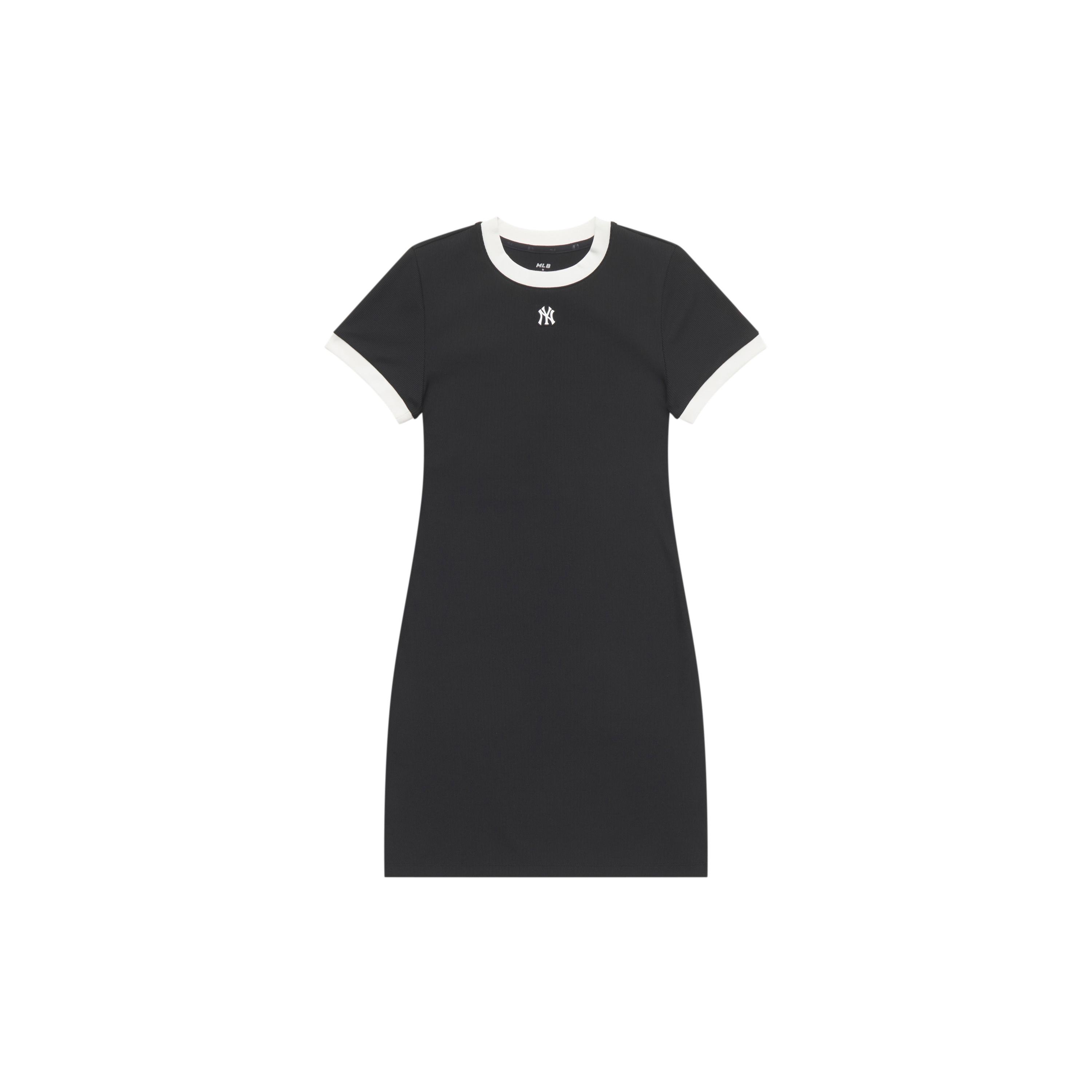 

Новое женское платье с коротким рукавом из базовой коллекции MLB New York Yankees SS25, черное 3FOPB0453-50BKS S