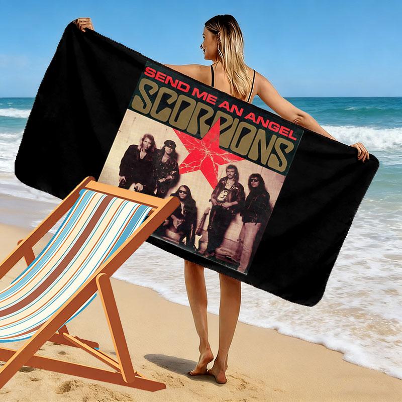 Scorpions Print Beach Towel, Large Soft Quick Dry Towel for Beach Camping Swimming