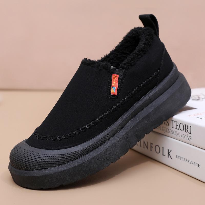 Women's Large Size Thick Sole Winter Warm Fur One Snow Boots Thickened Lined Ankle Boots Non-slip Hiking Sports Cotton Boots