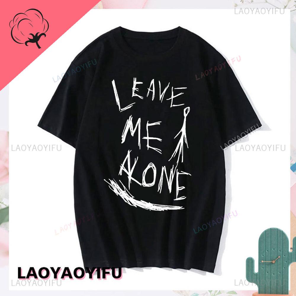Slenderman Leave Me Alone Creepypasta Tshirt Vintage Horror Novel Graphic T Shirts Harajuku Hiphop Cotton Unisex Oneck Tshirt S