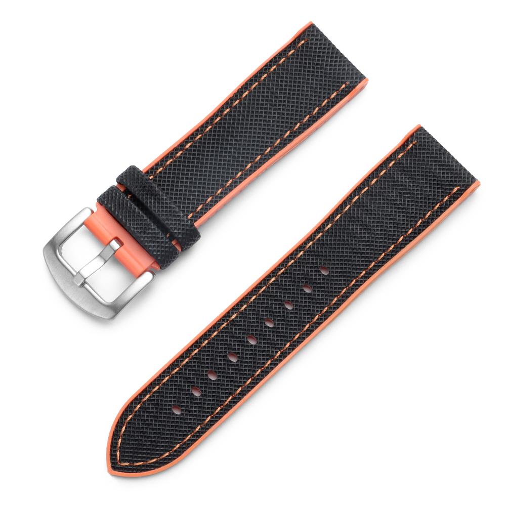 For Seiko Nylon Watch Band 18mm 20mm 21mm 22mm TPU Rubber Watch Strap Stitching Sports Handmade Wristbelt Men Women Bracelet