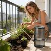 1L Long Spout Watering Can with Handle Detachable Lid Garden Irrigation Spraying Pot for Indoor Outdoor Plants Flower Office