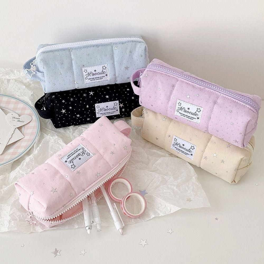 Portable Pen Bag Large Capacity Stationery Bag Kawaii Pencil Pouch School Office Supplies