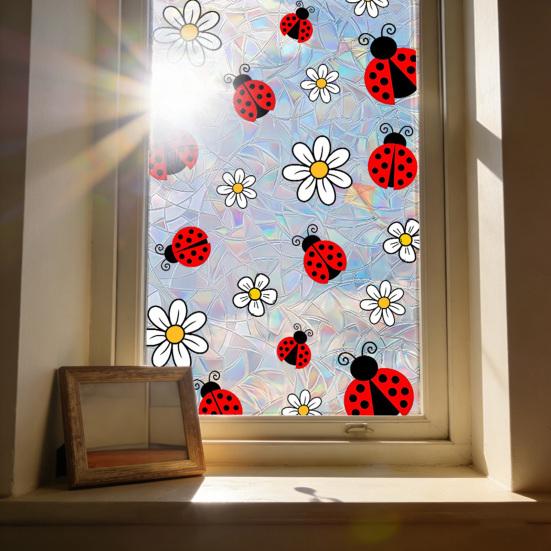 Fönsterdekal Läkningskälla FönsterScen Dra av Klistra Statisk Sekretessfilm Blomma Bi Mönster Hem Dörr Spegel Dekal