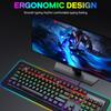 T-WOLF T17 USB Wired Keyboard 104-Key Color Backlit Computer Gaming Mechanical Keyboard