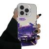 Silver Shell Purple Cross Supercar Case for Apple 17/16/15 Pro & 14 Pro Max/13/12/11/X