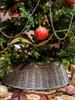 Handmade Willow Woven Christmas Tree Skirt - Round Retro European British Ornaments